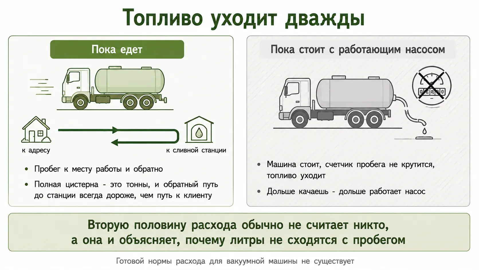 Из чего складывается расход топлива ассенизаторской машины